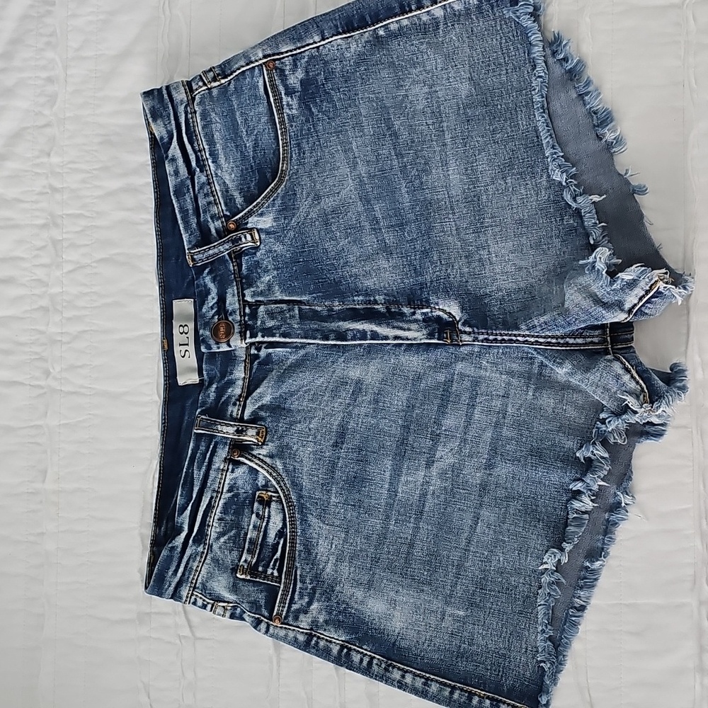 SL8 Blue Raw Hem High Waisted Denim Jean Shorts Size 31